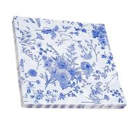 Cabilock 100 Pièces Serviettes en Papier Bleu Décoratives et Élégantes Vintage à Motif Porcelaine, Absorption D'eau Forte, Polyvalentes pour Maison et Fêtes de Fin D'études