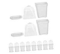 Cabilock 10ensembles Lot de Pots Et Plateaux pour Plantes Jardinières Plastique Épais avec Drainage Et Couvercles De Ventilation Petits Pots De Pépinière