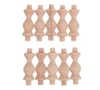 Cabilock 10pcs Fuseaux de Balustre en Bois Non Finition pour Décoration de Cabinet, Structure Solide et Style Classique Romain, pour Projets D'amélioration Maison