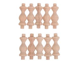 Cabilock 10pcs Fuseaux de Balustre en Bois Non Finition pour Décoration de Cabinet, Structure Solide et Style Classique Romain, pour Projets D'amélioration Maison