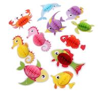 Cabilock 11 pièces Décorations Suspendues Ornement Tropical à Suspendre Alvéolé Thème Vie Accessoires pour Fête été Piscine Décor Plage Anniversaire Luau