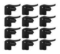 Cabilock 12 Embouts de Pompe à Vélo Noirs Kit D’Adaptateurs Universels pour Valves de Vélo Standard et Large - Accessoires de Réparation Portables pour Gonflage Précis et Étanche