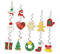 Cabilock 12 Ensembles Décoration de Noël Suspendue Lot de Tourbillons pour Décor Plafond Joyeux Style Noël Accessoire pour Maison Bureau et Événements