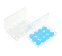 Cabilock 12 paires Bouchons Oreilles Silicone Réutilisables pour Adultes Du Bruit Confortables Idéaux pour Sommeil la Natation les Voyages Concerts Bleu Transparent par Lot