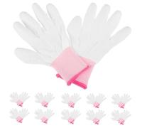 Cabilock 12 paires Gants Statiques PU avec Revêtement Complet des Doigts Gants Nylon pour Jardinage Couture Construction et Travail Du Confort avec Bords Gris