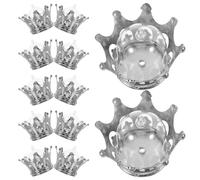 Cabilock 12 Pièces Boîte à Bonbons pour Décoration Multifonctionnelle Élégante Couronne Argentée en Plastique, Grosse Capacité Mariages et Banquets