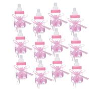 Cabilock 12 Pièces Boîtes Bonbonnières Biberons Transparentes Contenants Plastiques Réutilisables avec Ruban Décorations pour Fête Naissance et Dinvités