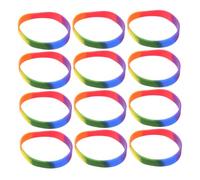 Cabilock 12 pièces Bracelet Silicone Arc-ciel Pride Accessoire Couleur Vibrante pour Hommes et Femmes Bracelet Amour et Amitié pour Événements Lgbt