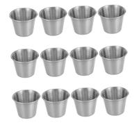 Cabilock 12 Pièces Gobelets Acier Inoxydable Tasses à Liqueur Portables Résistantes Anti-rouille pour Whisky Vodka Café Usage Familial