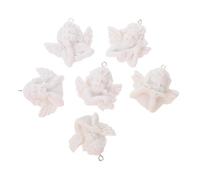 Cabilock 12 pièces Lot de Breloques Anges Résine Baroque Argentées pour DIY Scrapbooking Bijoux Porte-clés et Décoration Téléphone