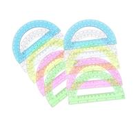 Cabilock 12 pièces Lot de Rapporteurs Mathématiques Plastique Semi-circulaires Colorés pour Élèves Mesure Angles Précis Fournitures Scolaires Géométrie