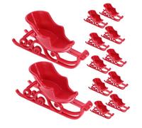 Cabilock 12 Pièces Mini Décor de Traîneau de Noël Plastique Ornements de Noël pour Centre de Table Décorations de Cheminée et Bricolage