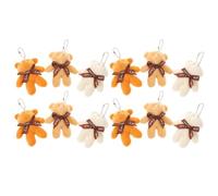 Cabilock 12 Pièces Mini Ours en Peluche Pendentif Petit Doudou avec Chaîne | Peluche et Coton Pp, Usage Paquet à Dos ou Porte-clés, Style Mignon pour Remise de Diplôme