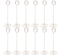 Cabilock 12 pièces Porte-Cartes de Table Circulaires Métal Rose Doré Supports Numéros de Table et Porte-mémo Polyvalents pour Mariage Bureau et Fêtes