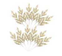 Cabilock 12 Pièces tiges de Feuilles de Paillettes de Noël Branches d'arbres Scintillantes à Paillettes pour Couronne de Noël DIY Feuille Scintillante Choix Scintillants Golden