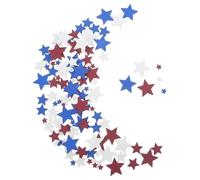Cabilock 120 Pièces Lot de Décorations en Bois pour Fête de L'indépendance Étoiles Rouges, Blanches et Bleues Décoration Patriotique Résistante Plusieurs Styles pour Scrapbooks et Couronnes