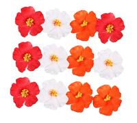 Cabilock 12pièces Pince à Cheveux Fleur Hibiscus Artificielle Barrette Hawaïenne Bohème pour Plage Fête Mariage Accessoire Cheveux Fille Femme