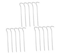 Cabilock 15 pièces Lot de Piquets de Tente Aluminium Robustes Forme Point Interrogation Piquets de Sol Antidérapants pour Camping Jardin et Randonnée