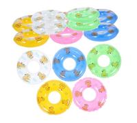 Cabilock 15 Pièces Mini Bouées Gonflables Garçon Fille Anneaux De Natation Piscine Décorations De Piscine Accessoires pour Maison De Poupée Cartoon Canard