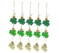 Cabilock 15 Pièces Pendentif trèfle Faire la fête décorations Charme Rue Verte Mur Ornement de la fête Ornements de la Saint Patrick décoration Suspendue Plastique