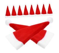 Cabilock 15pièces Mini Chapeaux de Père Noël pour Décorations Couverts et Sucettes Boîtes à Bonbons et Couvercles de Bouteilles