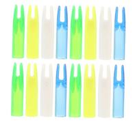 Cabilock 16 pièces Flèches Encoche Tir Arc Plastique Protection Queue Encoche Arc pour Chasse et Entraînement Couleurs Transparent Bleu Vert Blanc Jaune Accessoires Flèches Solides et