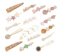Cabilock 16 pièces Set de Pinces à Cheveux pour Femmes et Filles Barrettes Ornement et Fleur Accessoires Chignons Durables pour Mariages et Fêtes