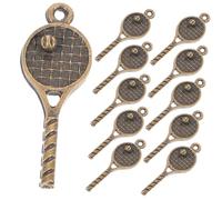 Cabilock 18 pcs Lot de Breloques Raquette Tennis Vintage Pendentifs Décoratifs Léger pour Colliers et Bracelets DIY