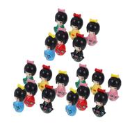 Cabilock 18 Pcs Lot de Poupées Japonaises Kimono Miniatures Traditionnelles Décoratives Figurines Collectables pour Décoration Maison Bureau et Ornement Culturel Élégant
