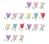 Cabilock 18 PCS Perles Fleur Colorées pour Bijoux DIY Breloques Printanières pour Colliers Boucles Oreilles Bracelets et Porte-clés Accessoires Créatifs Artisanaux