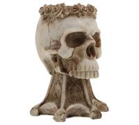 Cabilock 1Pièce Vase Crâne Lumineux Résine pour Décoration Halloween Support à Fleurs Effrayant et Pratique pour Créer Une Ambiance Unique