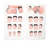 Cabilock 2 boîtes Lot de Boîtes Ongles à Presser Courts Carrés Brillants avec Motif Étoile Faux Ongles Acryliques Réutilisables Full Cover pour Femmes Stickers Nail Press Style Automne