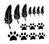 Cabilock 2 Ensembles Autocollants Créatifs pour Voiture Stickers Scratch Résistants PVC Motifs de Chien et Plume Noirs Protection et Décoration Auto Simple à Poser