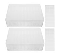 Cabilock 2 ensembles Boîte de Rangement Plastique Transparente pour Bijoux et Loisirs Créatifs Organisateurs avec Compartiments Multiples et Étiquettes Rangement pour Perles Brillantes et