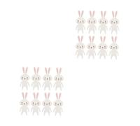 Cabilock 2 Ensembles Cartes De Gâteau De Pâques Cartes De Lapin De Gâteau Cartes De Tasse Cartes De Lapins De Pâques Marqueur De Verres À Vin Papier Blanche 16 Pièces * 2