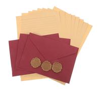 Cabilock 2 Ensembles Enveloppes et à Lettre Lin avec Cire Texture Papier pour Invitations Cartes de Mariage et Événements Spéciaux