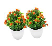 Cabilock 2 Ensembles Rosier en Pot Mis en Pot Artificiel Vignes pour La Décoration des Roses Fausses Fleurs Fausse Plante Fausses Plantes Faux Planteur Usine Plastique 2 Pièces * 2