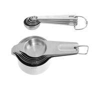 Cabilock 2 Ensembles Set de Cuillères et Tasses à Mesurer Acier Inoxydable Manches Antidérapants avec Suspendu pour Cuisine et Pâtisserie Rangement Organisé et Gain de Place