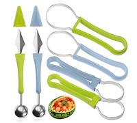 Cabilock 2 ensembles Set Outils Fruits Acier Inoxydable Trancheur Pastèque Cuillère Boule Melon Éplucheur Cantaloup et Empilable avec Poignée Large Ergonomique
