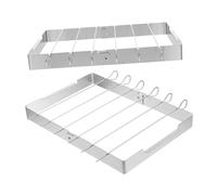 Cabilock 2 Ensembles Support à Brochettes Pliable Acier Inoxydable Rack de Barbecue Stable et Chaleur pour Viande et Légumes pour Camping et Grillades Extérieur Lot