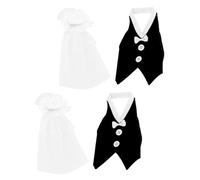 Cabilock 2 Ensembles Wedding Wine Bottle Covers Bride Groom Dress Wraps for Engagement Anniversary Romantic Party Decorations
