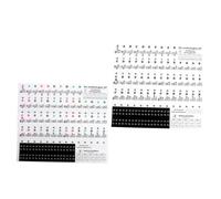 Cabilock 2 Feuilles Autocollants Piano Débutant Transparente pour Clavier Électronique Touches Notes Guide Amovibles Résidu Stickers Pratiques et Durables