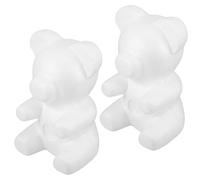 Cabilock 2 Moules à Ours en Polystyrène Blanc 20 CM Modèle D’Ours pour Bricolage Créatif Kit 2 Pièces pour Travaux Manuels et Décorations Artisanales