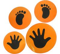 Cabilock 2 Paires Marqueurs de Sol Ronds Orange en PVC | Base Antidérapante, Repères Visuels pour Agilité, Usage Extérieur et Cours D’éducation Physique