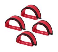 Cabilock 2 Paires Sangles de Pédale Vélo Antidérapantes Rouges Double Adhésive Réglable pour Vélo Pignon Fixe VTT et Route Protection Pied Confortable Nylon Robuste