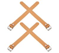 Cabilock 2 Paires Sangles en Cuir Kaki Fixation Facile et Résistante Toute Saison pour Panier de Vélo Garçon et Filles Adaptées Guidon pour Sorties Familiales à Vélo