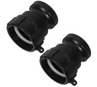 Cabilock 2 Pièces Adaptateur pour de tonne raccords de tuyauterie adaptateur raccords fourre-tout ibc sortie de réservoir IBC de réservoir fourre-tout Plastique Noir