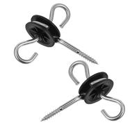 Cabilock 2 Pièces Ancrages Isolants en Acier Galvanisé Double Crochet pour Poignées de Portail et Poteaux en Bois, Accessoires Robustes pour Clôture Électrique en Pâturage