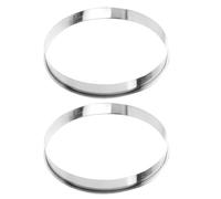 Cabilock 2 Pièces Anneaux Acier Inoxydable pour Pizza et Pâtisserie Cercles Métalliques Multifonctions pour Muffins Crumpets Pancakes et Biscuits Outils de Cuisine Polyvalents Lot