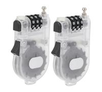 Cabilock 2 Pièces Antivol Vélo Multifonction à Code 3 Chiffres en ABS et | Câble en Acier, Usage Voyage pour Casque et Bagages, Noir, Accessoire Compact pour Cycliste